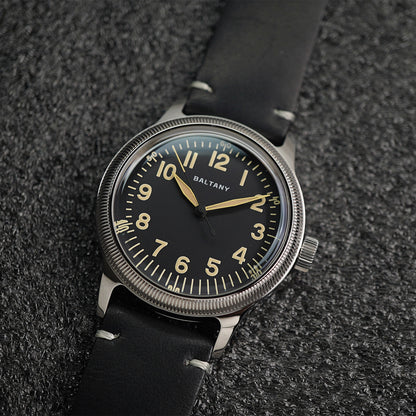 Baltany A11 Retro WWII Military S2031B 38mm Black Dial