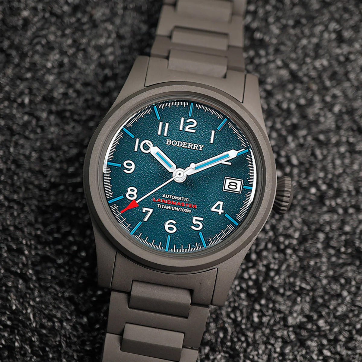 Boderry Landmaster Titanium 100m Blue Dial Seiko NH35A