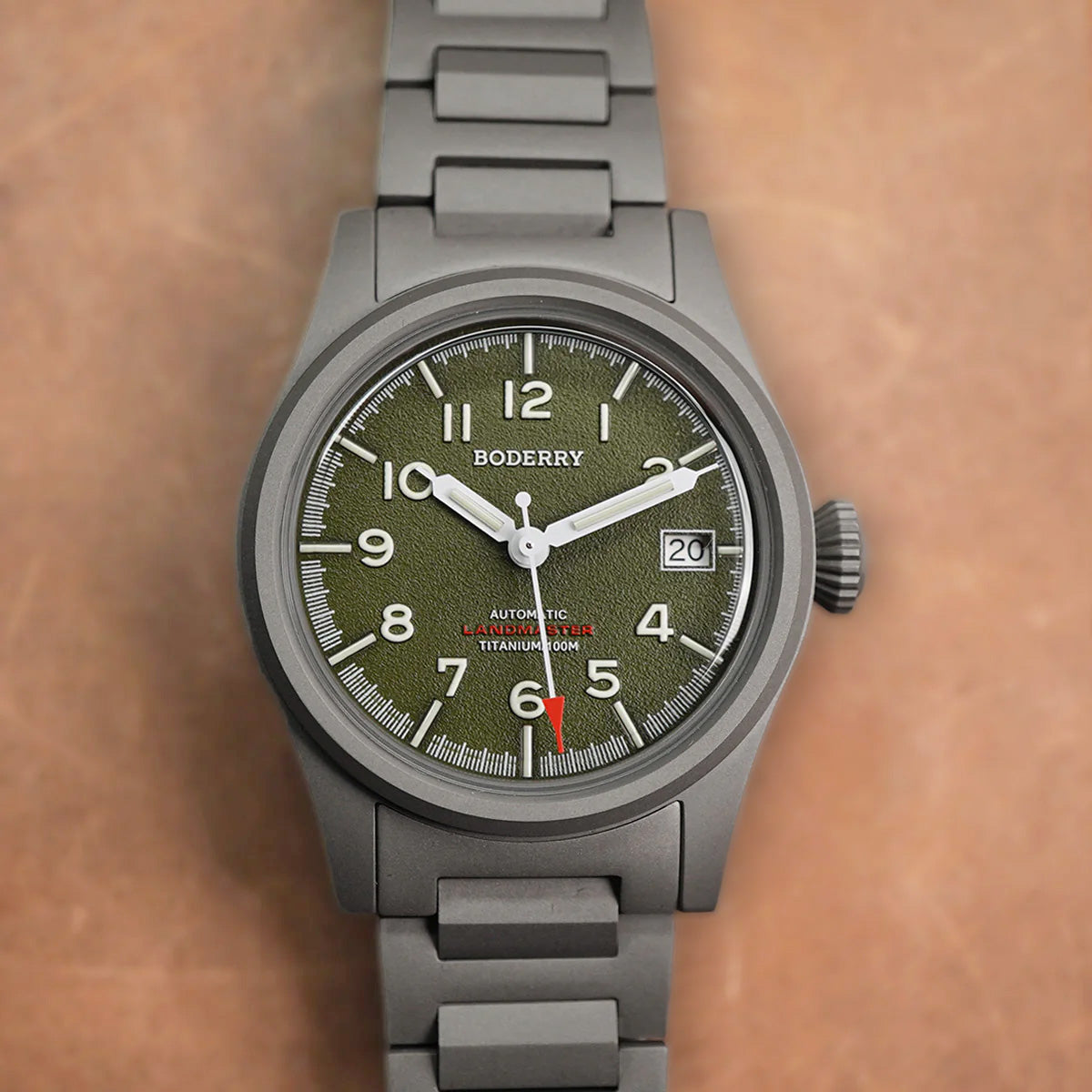 Boderry Landmaster Titanium 100m Green Dial Seiko NH35A
