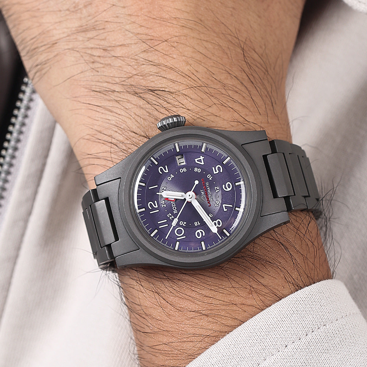 Boderry Landmaster True GMT Purple Dial