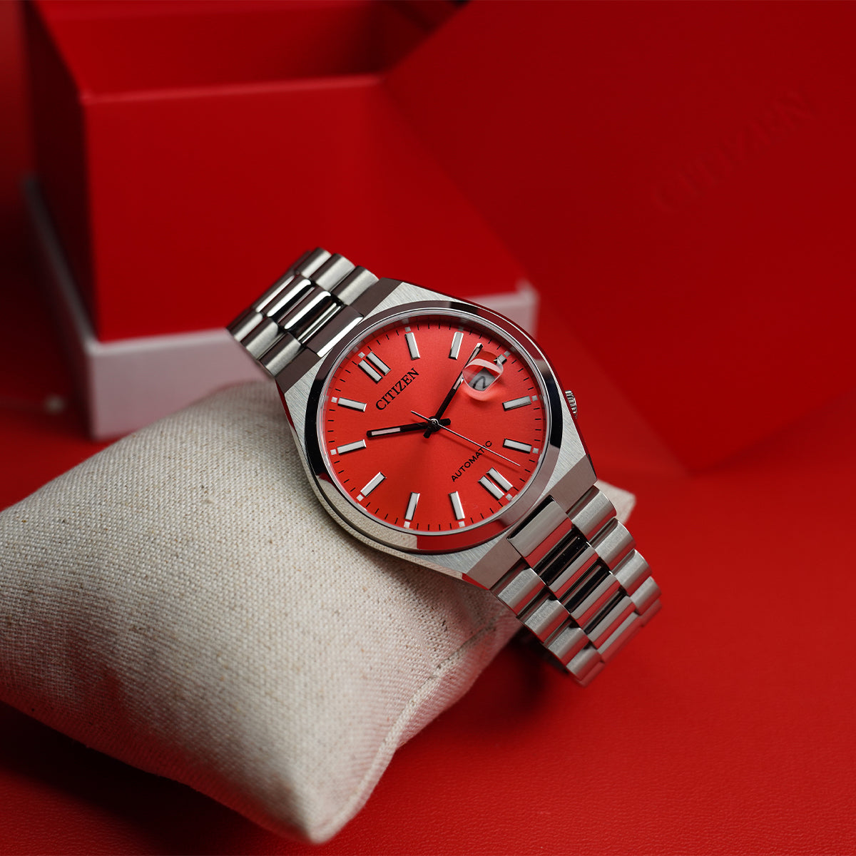 Citizen Tsuyosa NJ0158-89W X Pantone Blazing Red Dial - Horology Story Youtube Store