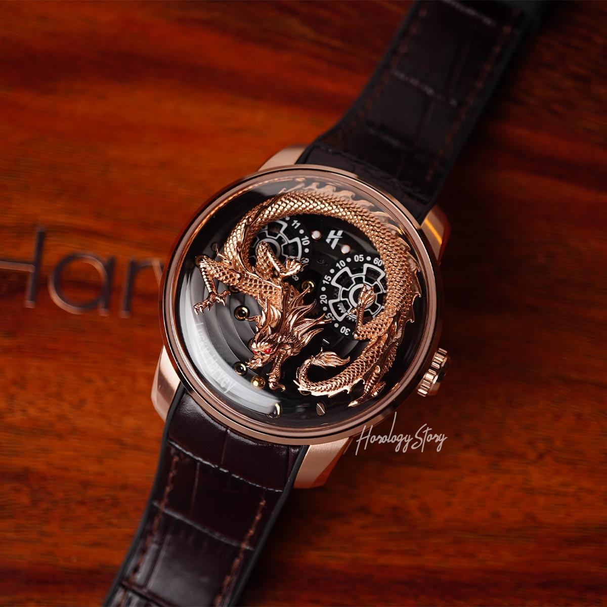 LUCKY HARVEY Rose Gold Dragon Ball Automatic - Horology Story Youtube Store