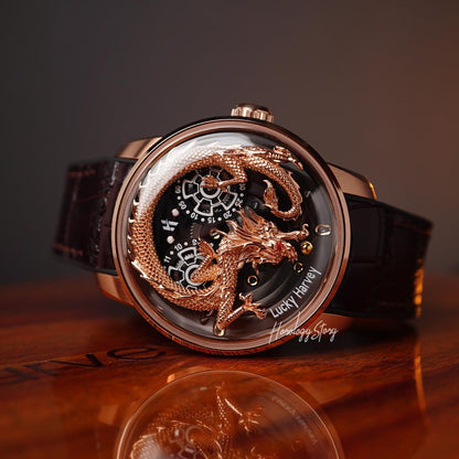 LUCKY HARVEY Rose Gold Dragon Ball Automatic - Horology Story Youtube Store