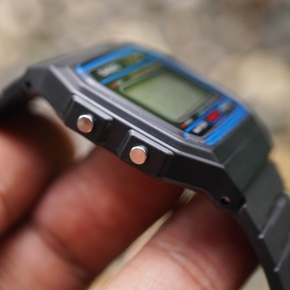 Casio F-91W-1DG Digital Stopwatch On Rubber