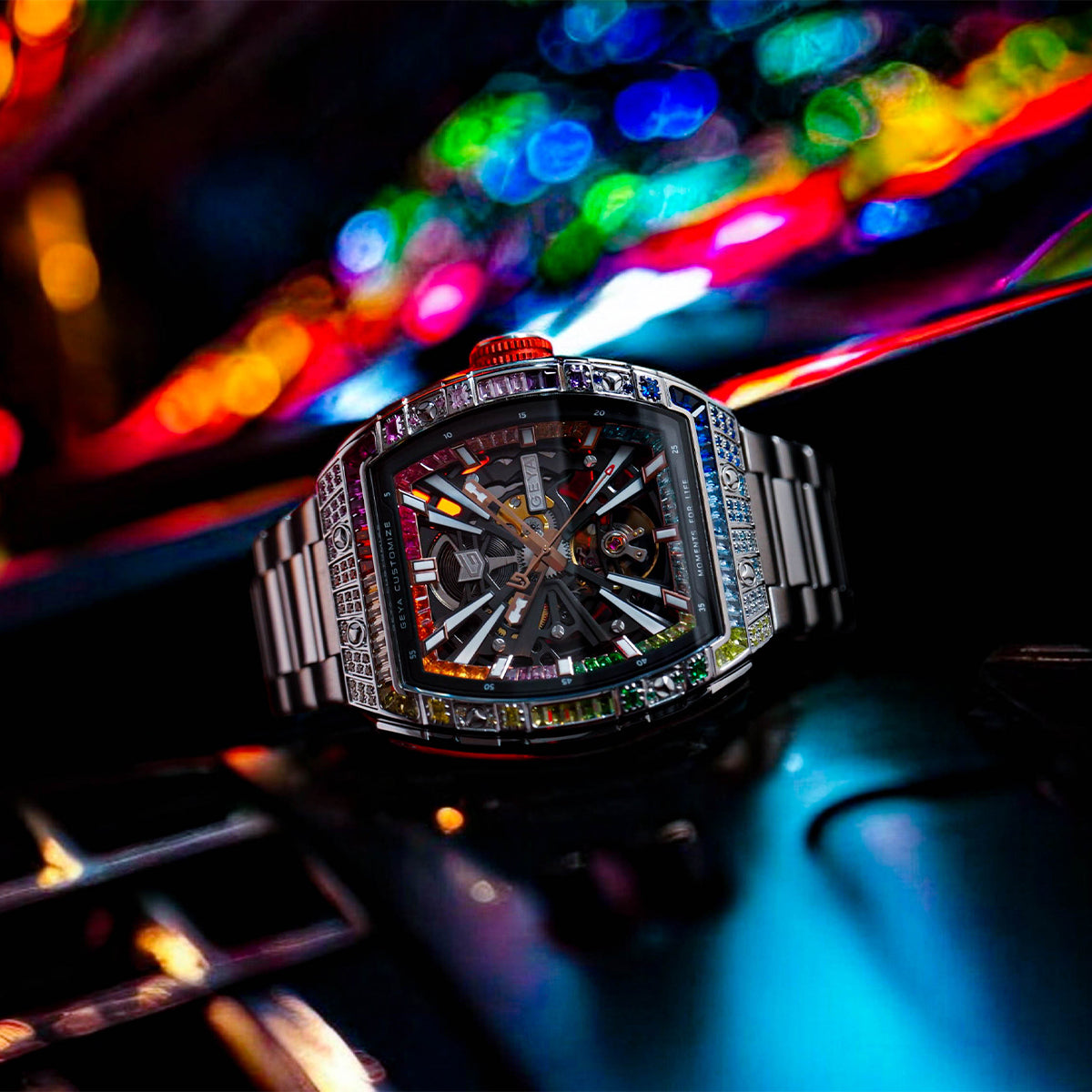 Geya Rainbow Zircon Series Automatic Red G78139