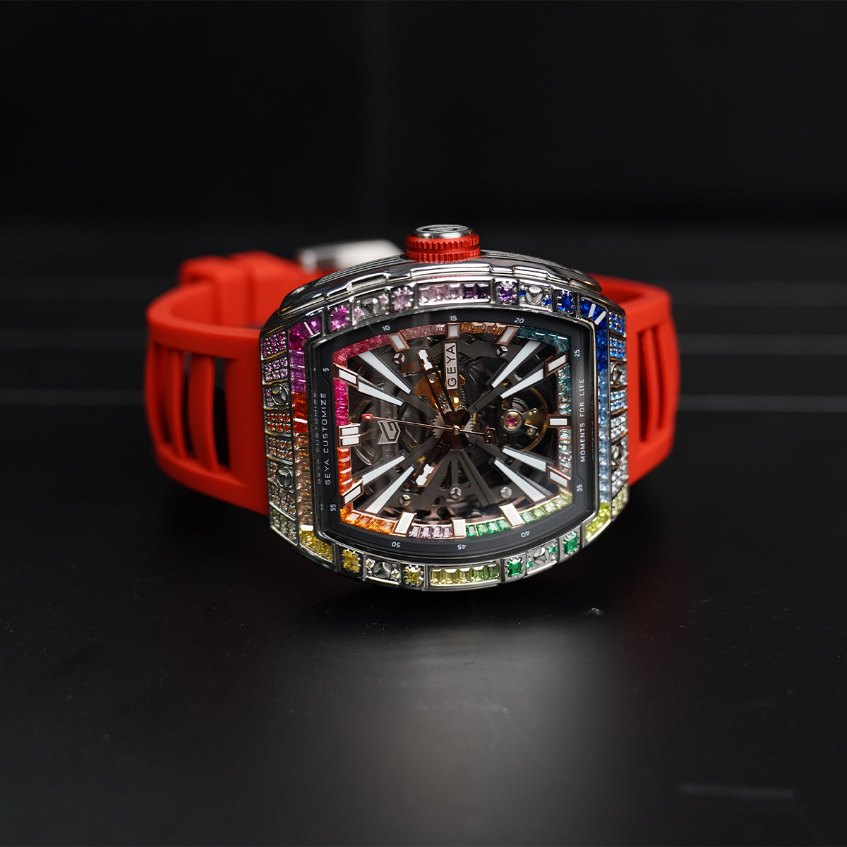 Geya Rainbow Zircon Series Automatic Red G78139