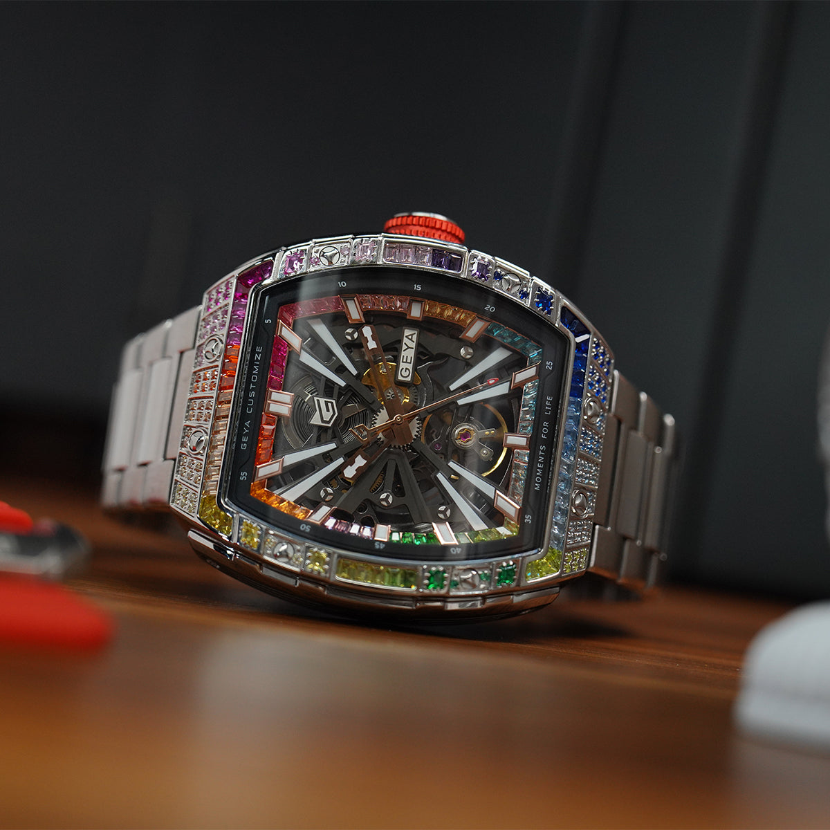 Geya Rainbow Zircon Series Automatic Red G78139