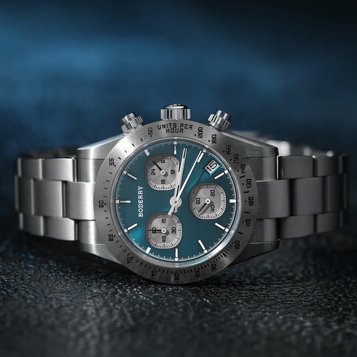 Boderry Goldace BD-Q09-04B Titanium Chronograph Blue Dial