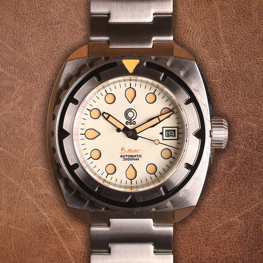 Esoteric Bathyal Brillante Stainless Steel Case White Fully Lume Dial - Horology Story Youtube Store