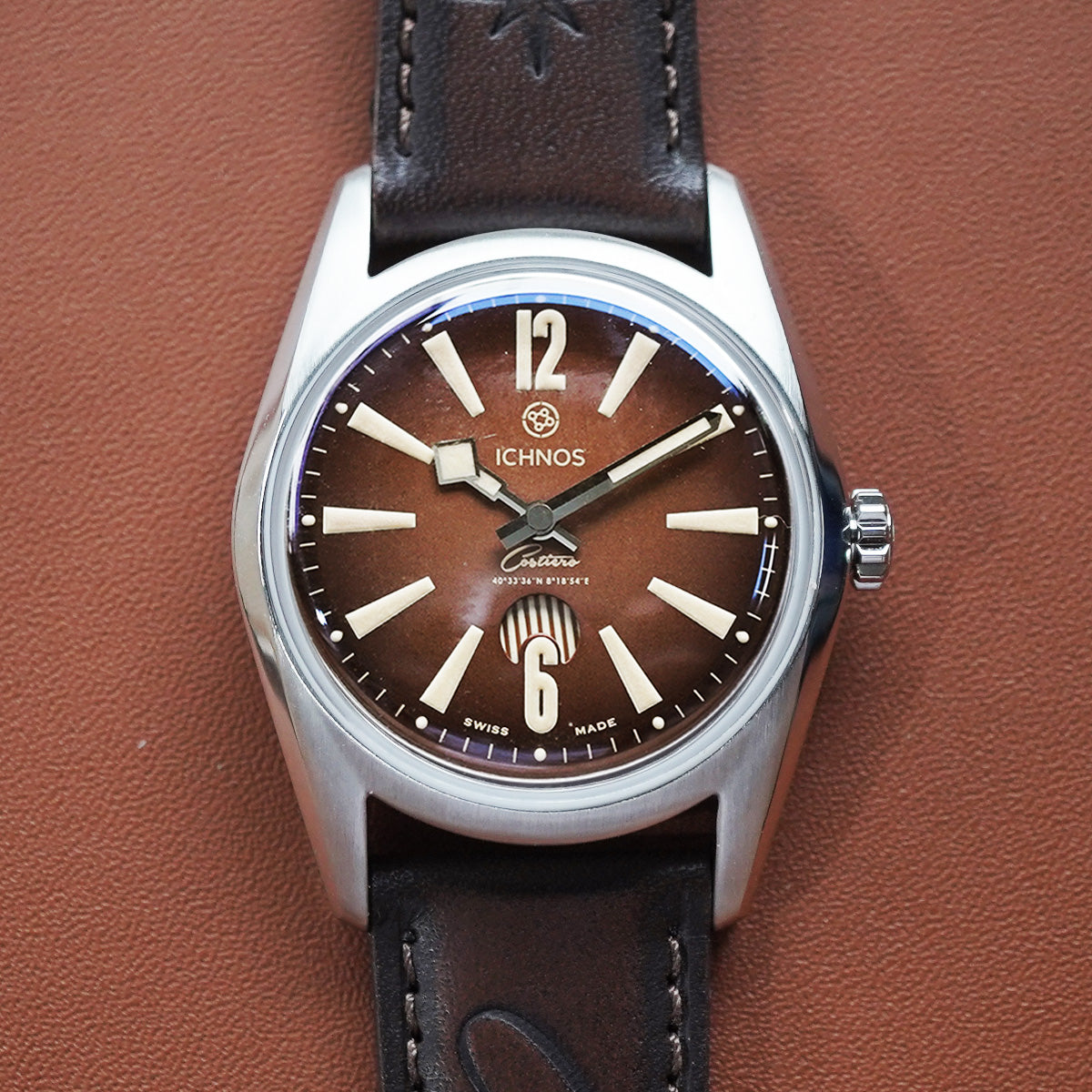Ichnos Costerio Tobacco On Bracelet & Leather Strap