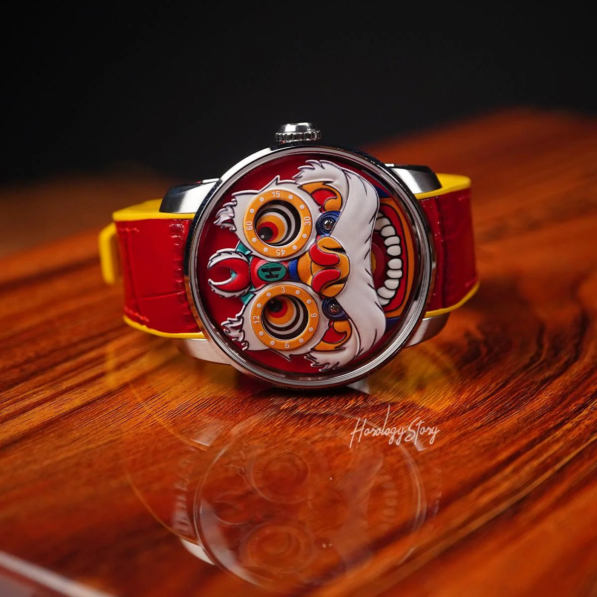 LUCKY HARVEY Red Lion Rolling Eyes Automatic - Horology Story Youtube Store