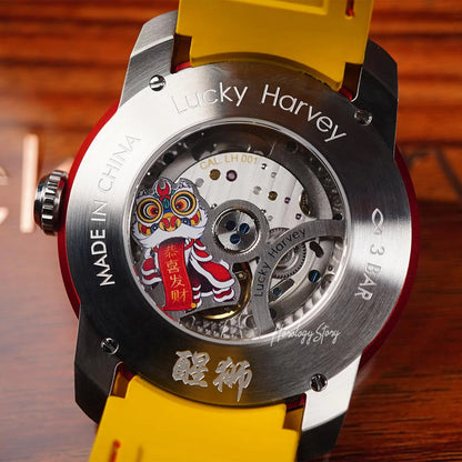 LUCKY HARVEY Red Lion Rolling Eyes Automatic - Horology Story Youtube Store