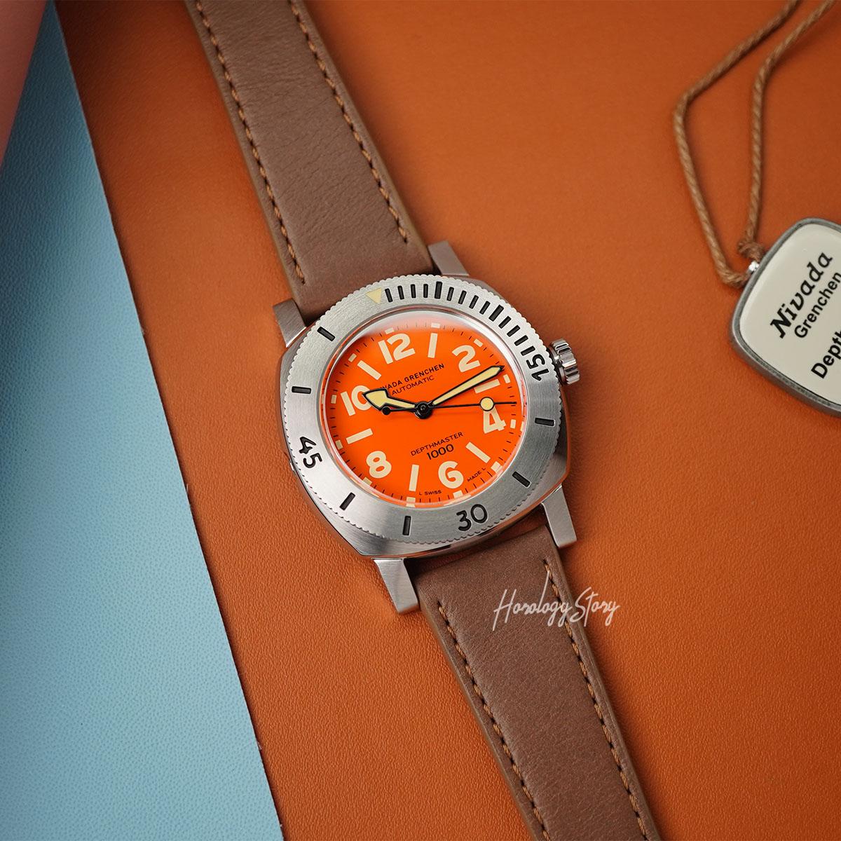 Nivada Grenchen Depthmaster Orange - Horology Story Youtube Store