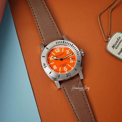 Nivada Grenchen Depthmaster Orange - Horology Story Youtube Store