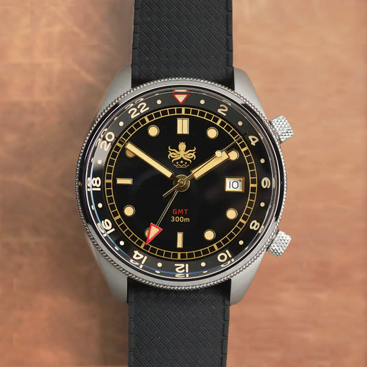 Phoibos Eagle Ray 300m Super Compressor GMT PX023D Black Gold