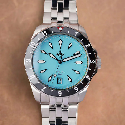 Phoibos Voyager 200m PY035B Matte Ice Blue Dial