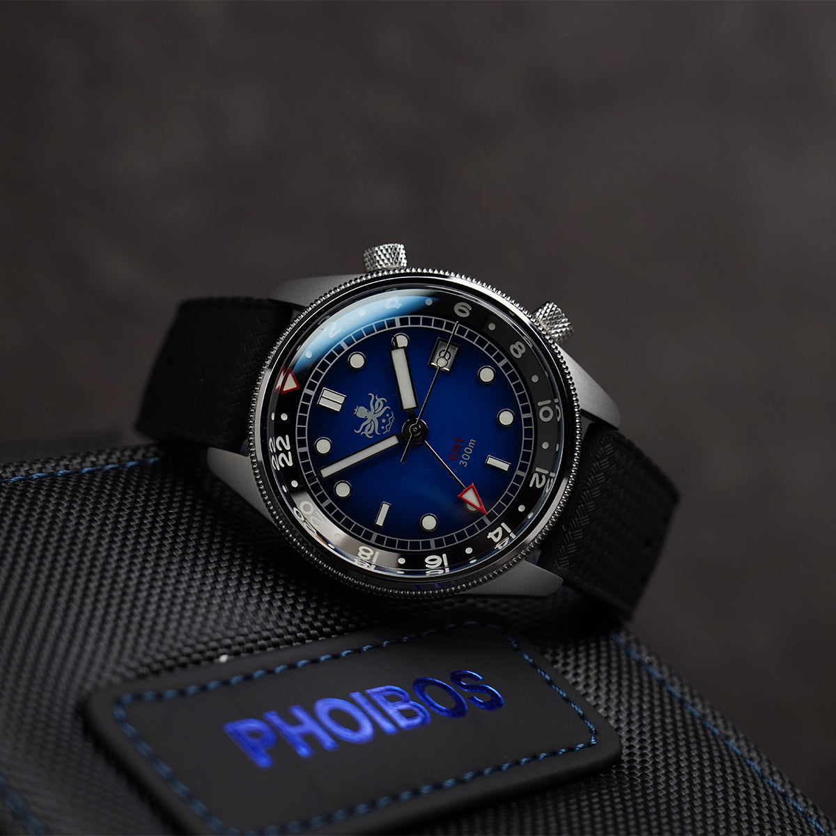 Phoibos Eagle Ray 300m Super Compressor GMT PX023B Fume Blue