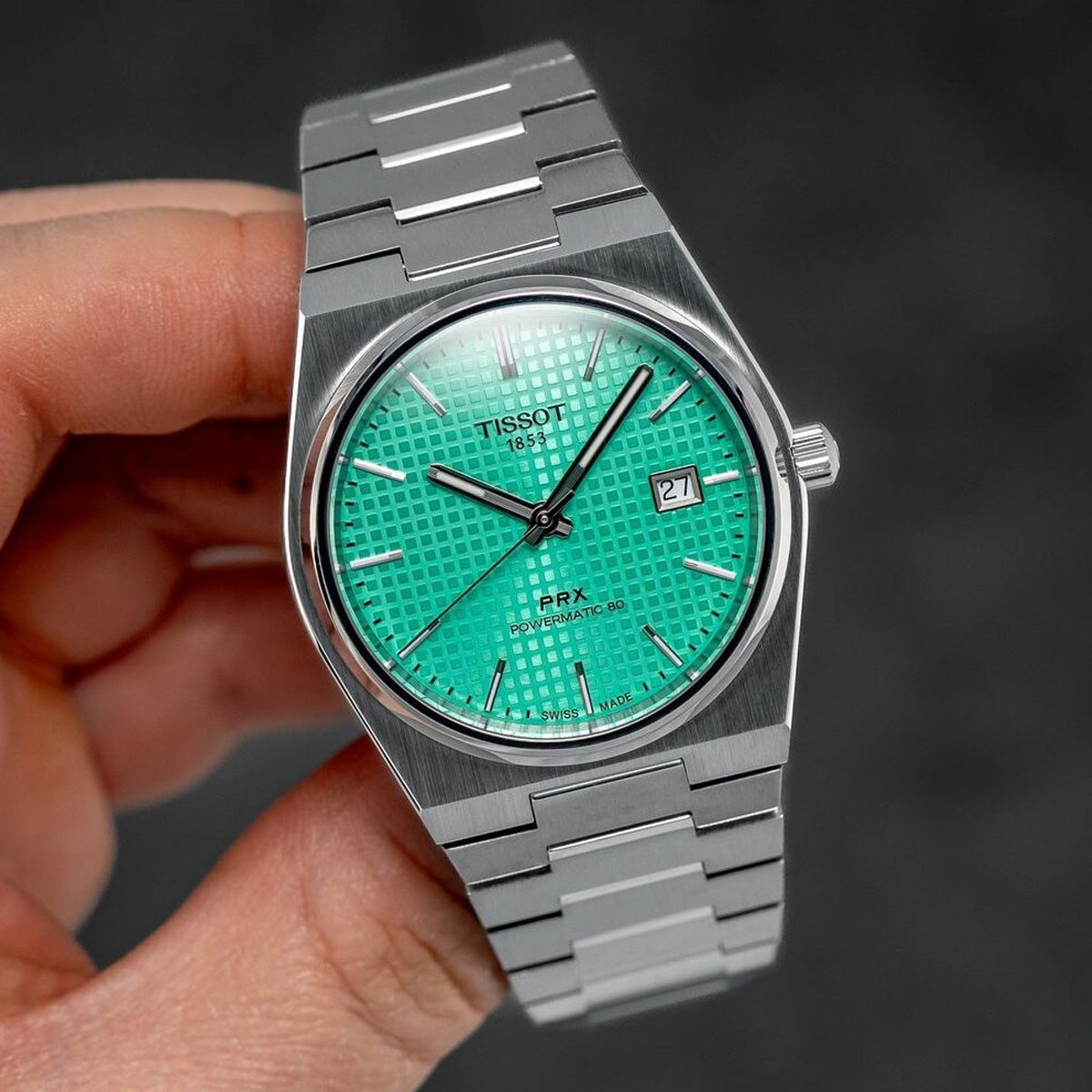 Tissot PRX 40mm T137.407.11.091.01 Powermatic 80 Light Green on Bracelet