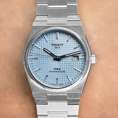 Tissot PRX 40mm T137.407.11.351.00 Powermatic 80 Ice Blue Dial on Bracelet