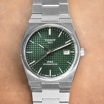 Tissot PRX 40mm T137.407.11.091.00 Powermatic 80 Green Dial on Bracelet