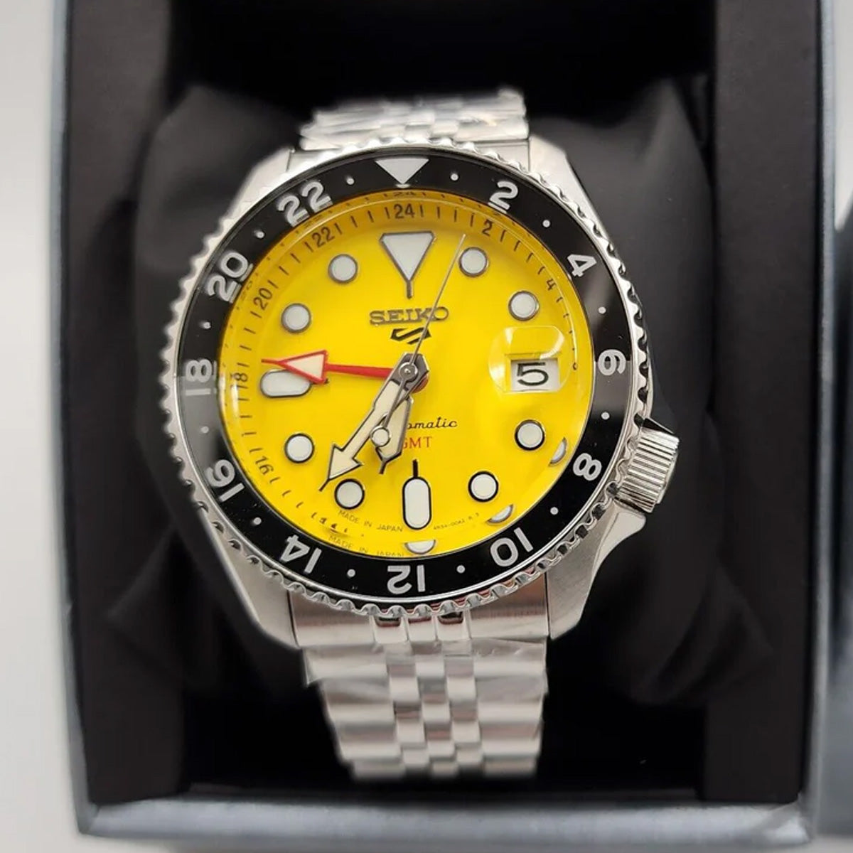 Seiko 5 Sports GMT SSK017K1 Yellow Dial USA Exclusive Edition