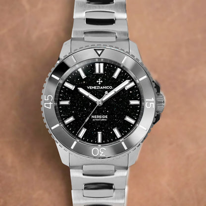 Venezianico Nereide 39mm Avventurina Nera - 3121550C