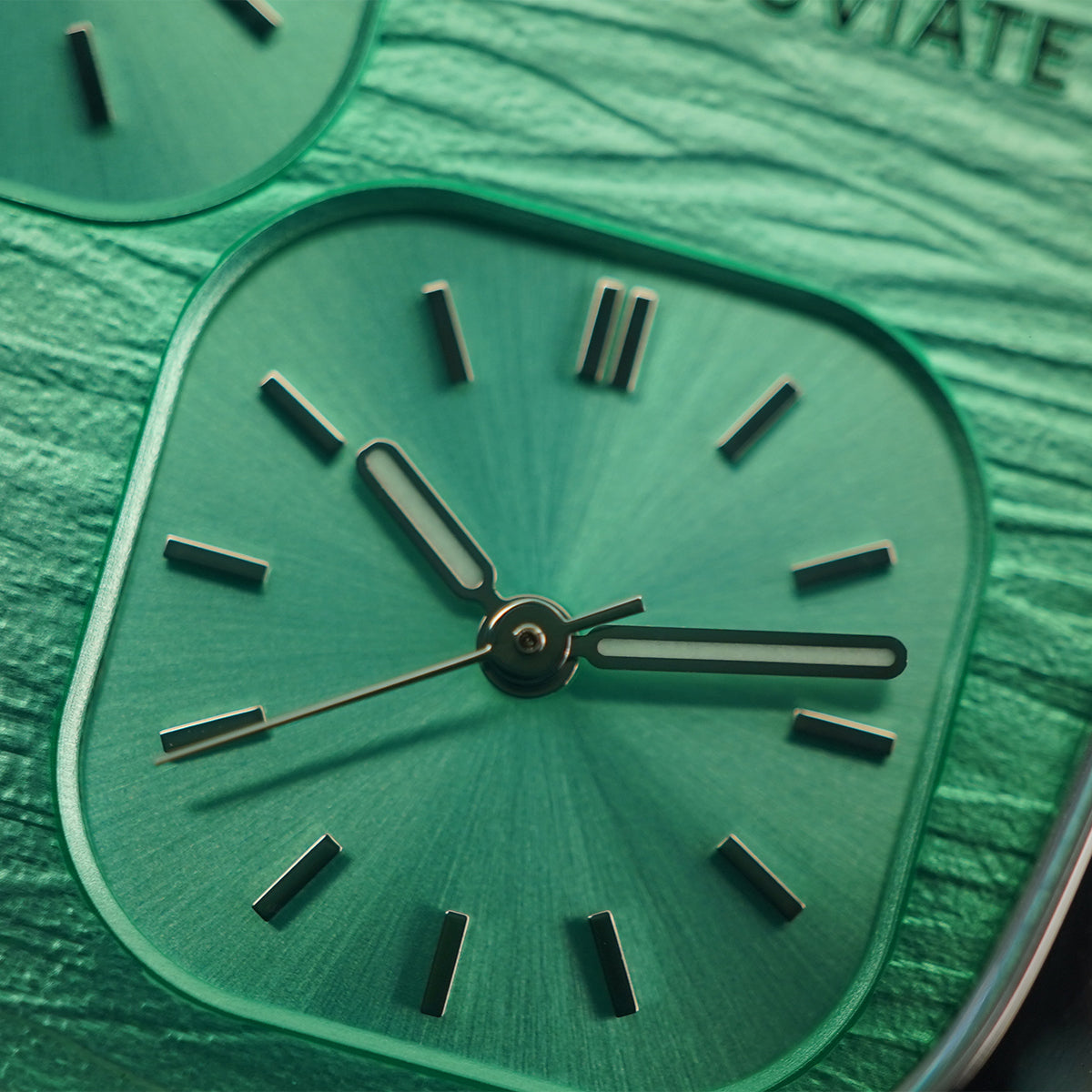 Vesuviate Attivo-Duplex 39mm Cyan Green Dual Dial - Horology Story Youtube Store