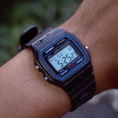 Casio F-91W-1DG Digital Stopwatch On Rubber
