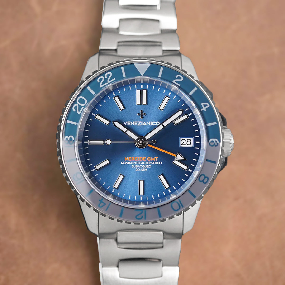 Venezianico Nereide GMT 39mm 3521502C Blue Silver